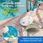 Skimmie Pro (Short Version) 22.5” Pool Skimmer: Lightweight, Fine Mesh Net, & Stainless Steel Hook – Ideal for In-Ground/Above-Ground Pools, Fountains, Ponds, Hot Tubs, & Cold Plunges