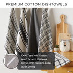 DII Assorted Woven Kitchen Set, Dishtowel, 18x28, Dishcloth, 13x13, Eggplant, 5 Piece