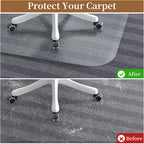 MESHDO Office Chair Mat for Carpet, 30" X 48" X 0.09" Desk Chair Mat for Carpet Floors, Clear and Thick Rolling Computer Chair Mats with Non-Slip Studded for Home and Office Low Pile Carpets