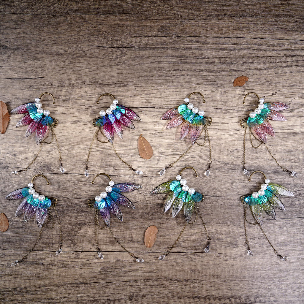 FRESHME Fairy Butterfly Elf Ear Cuffs - Vintage Butterfly Wings Non Piercing Elven Ear Cuffs Clips for Women Valentine Christmas Renaissance Halloween Custome Wedding Cosplay Prom Accessories