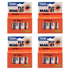 TERRO T518 Magnet Sticky Fly Paper Trap, 4 Pack, Orange