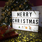 Cinema Light Box with 400 Letters, Symbols & Emojis & 2 Markers, USB Included - BONNYCO | Led Light Box Home Decor, Room Decor | Light Up Sign Novelty Gifts Christmas & Birthdays | Marquee Light Box