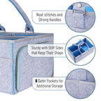 Mr. Pen- Baby Diaper Caddy Organizer, 2 Pack, Blue Inside, Large Baby Caddy Organizer with Handle, Collapsible & Portable