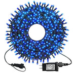 kemooie 300 LED Outdoor Christmas Lights, 99FT 8 Twinkle Modes Green Wire Fairy String Lights for Indoor Outdoor Christmas Tree Lights Wedding Party Decorations(Blue)