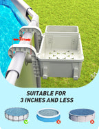 [PATENTED] POOLHACKER 2026 Upgrade 2 Sets Poolside Storage Basket - Original Above Ground Pool Accessories, Swimming Pool Storage Basket with Pool Cup Holder, Poolside Storage to Organize Cup Towel