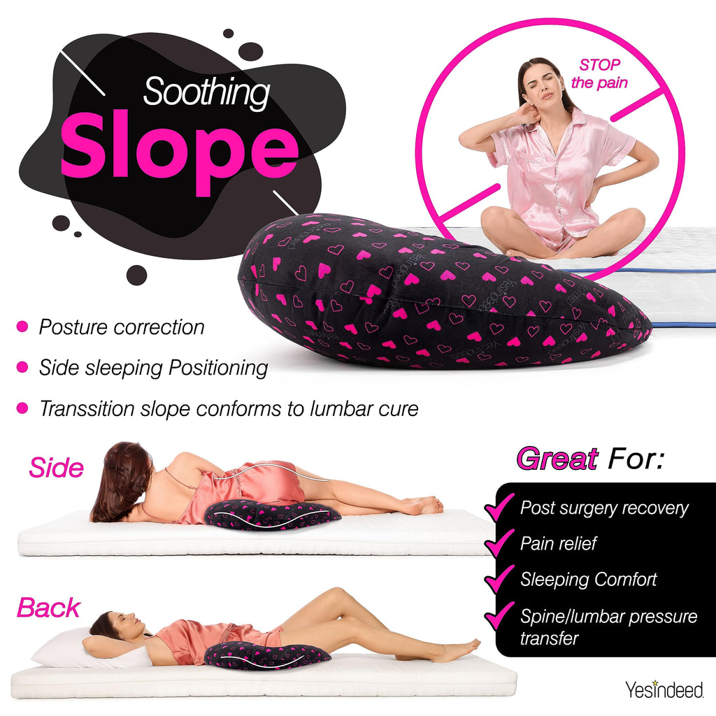 YESINDEED Recovery BBL Pillow: Woman’s Brazilian Butt Lift Post Surgery Sleeping, Sitting, Driving, Booty Lumbar Back Seat Cushion, Doctor Approved, Removable Cover, Washable 100% Polyester
