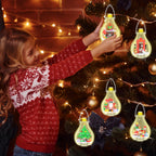 Christmas Ornaments Building Block Set, Compatible with Lego Christmas Tree Decorations Bulbs with Warm Light, Santa Claus Sleigh Phone Booth Fireplace Building Sets Gifts Stocking Stuffers (5 Pack)