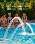 POOLHOUR 2026 Height Upgrade Pool Fountain - Dual Spray High-Pressure Adjustable Waterfall Sprinkler Cooler for Above-Ground & Inground, 360° Cooling Jet & Relaxation Features,White