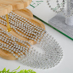 EOBOH 100PCS Bead Necklace, Silver Mardi Gras Beads Stuff Party Favors, Christmas 33" Toy Necklaces Costume, Festival Parade Throw Accessories for Wedding Birthday Celebrations Decoration