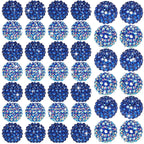 Loetere 40 Pcs 20mm Rhinestone Beads Crystal Round Disco Ball Beads Bulk Chunky Bubblegum Beads Charms for Christmas DIY Pens Making Jewelry Supplies Craft European Style Bracelets (Dark Blue)