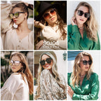 Sunglasses for Women Men Vintage Style Shades SJ2157,Black/Pink