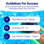 Eeziblue Monthly Algaecide for Swimming Pool — Patented Zn-Cu Synergy™, Treats Green, Black & Mustard Algae, Inground & Above Ground Pools, Up to 13,000 Gallons, Pre-Measured Dose