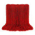 EOBOH 100PCS Mardi Gras Beads, Red Beads Party Favors, 33" Toy Necklaces Festival Costumes, Festival Parade Throw Accessories for Weddings Valentines Christmas Celebrations Decor