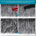 Faux Fur Fabric Christmas Fluffy Fuzzy Craft Shaggy Synthetic Plush Patch Sewing Fur Cuts for DIY Halloween Winter Costume Gnome Beard Miniature Dolls Costume Rugs Mats (Gray,4 x 100 Inch)