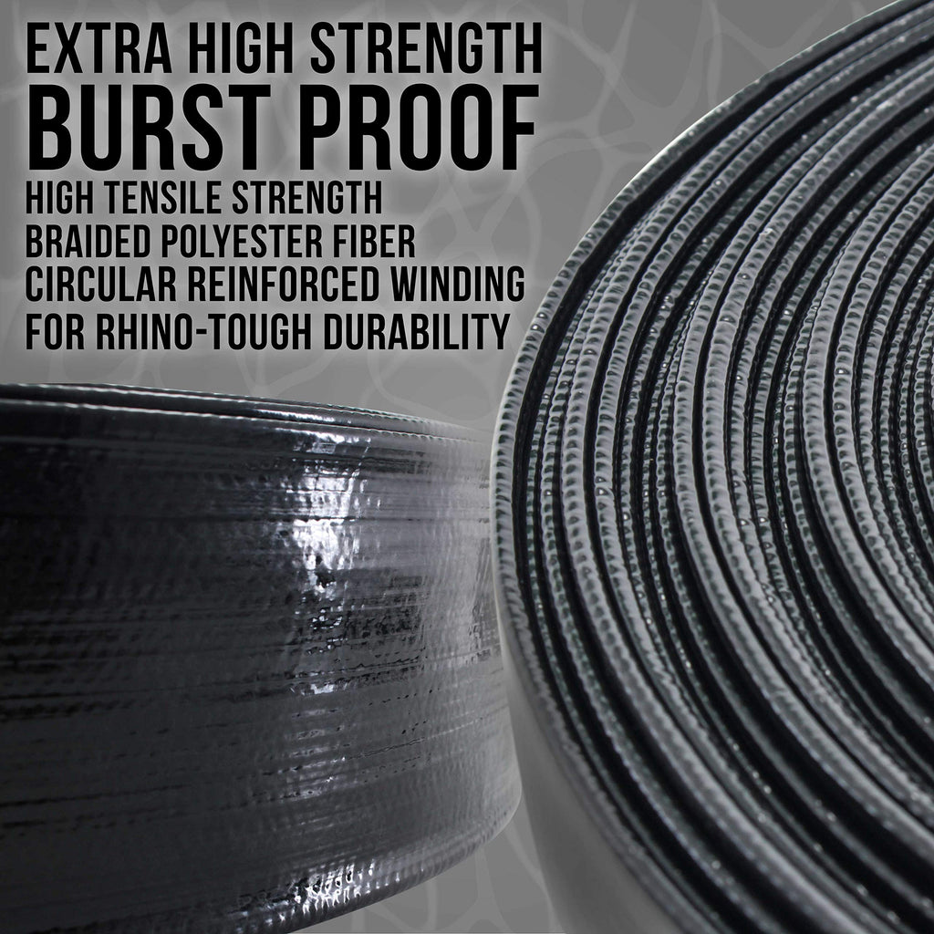 U.S. Pool Supply Pool Backwash Hose 2 Inch Diameter x 50 Feet - Discharge Hose for Pump, Sand Filter & Sump Pump Hoses - Burst Resistant Lay Flat Drainage Hoses for Inground & Above Ground Pools