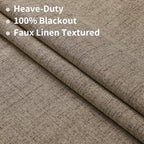 Joydeco Natural Linen Curtains 84 inch Length 2 Panels Set Burg 100% Blackout Long Drapes for Bedroom Living Room Blackout Darkening Curtain Thermal Insulated Back tab Rod Pocket(52x84 inch,Linen)