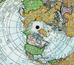 Flat Earth Map of the World - 1892 Alexander Gleason Map -24x36 inches- Wall Art Poster Print Décor Gift - Circular Plane - Longitude and Time - Polar Azimuthal Projection - Flat Earthers - Unframed Home School Gift Decor
