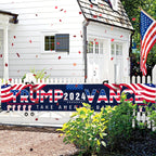 Urespkle Trump Vance 2024 Banner, Donald Trump JD Vance Take America Back Sign Banner for Yard Garden Lawn Decor, 9.8X1.6 Ft, Outdoor&Indoor