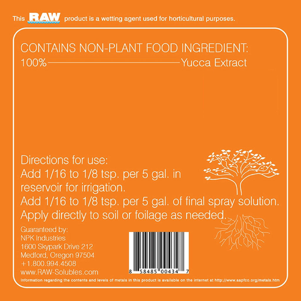RAW Yucca 2oz - Natural Wetting Agent for Deeper Nutrient Penetration