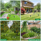 Mole Repellent Solar Powered, 4 Pack Snake & Skunk Repellent for Yard, IP 65 Waterproof Ultrasonic Deterrent Stakes, Get Rid of Rabbit, Gopher, Vole, Chipmunk, Deer, Groundhog for Lawns Garden