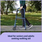 Medline Walker and Cane Combo Kit for Caregivers, Seniors and Adults: Mobility Aid for Seniors, Adults with Leg or Foot Injuries - 1 Ct.
