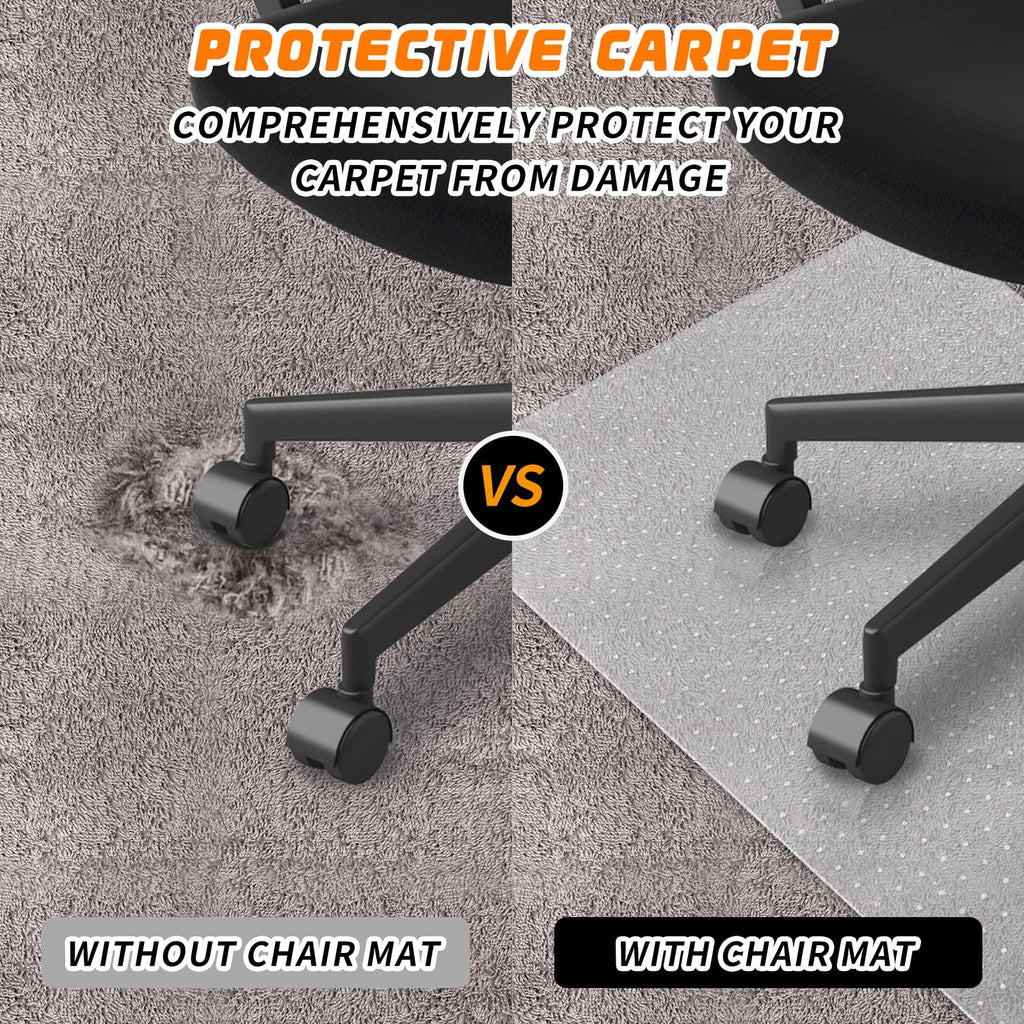Office Chair Mat for Carpet Floors, Desk Mats 48"X36" for Rolling Desk on Low Pile Carpets, Rectangle Computer Gaming Plastic Floor Mats for Office Chair on Carpet, Flat Without Curling