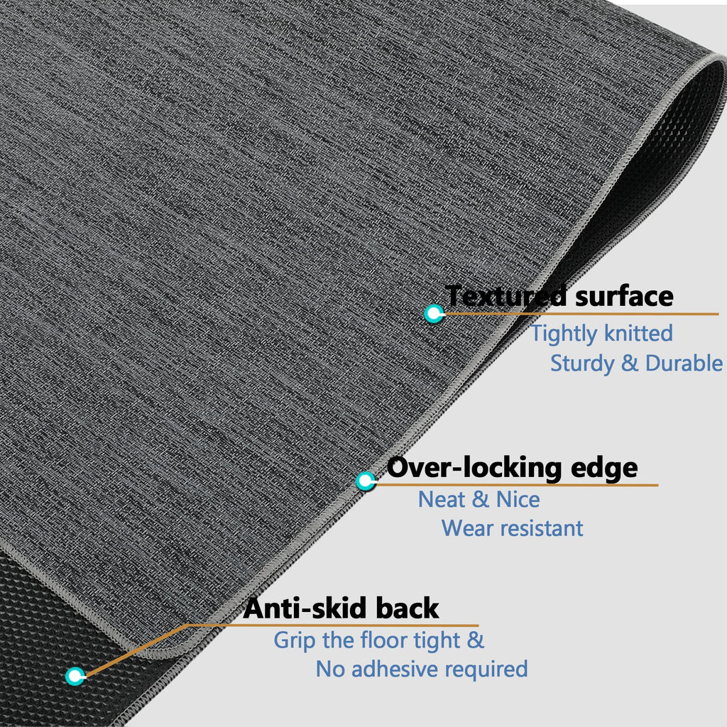 RccugmatS Chair Mat for Hardwood & Tile Floor, 47" x 60" Heavy Duty Office Chair Mat for Rolling Chairs, Anti Slip, Non-Curve, Floor Protector for Home Office, Gray
