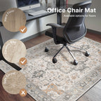 48"x60" Office Chair Mat for Hardwood Tile Floor, Under Desk Carpet Protector for Rolling Computer Chair Mat, Machine Washable Area Rug, Anti-Slip 1/5" Thick Low Pile Thin Vinyl Floor Mat, Taupe