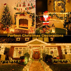 Ollny Christmas Lights Outdoor 400LED 131FT, Warm White Fairy Lights with Remote 3 Timer, Plug in 8 Modes String Lights for Bedroom Indoor Outside House Party Xmas Decorations