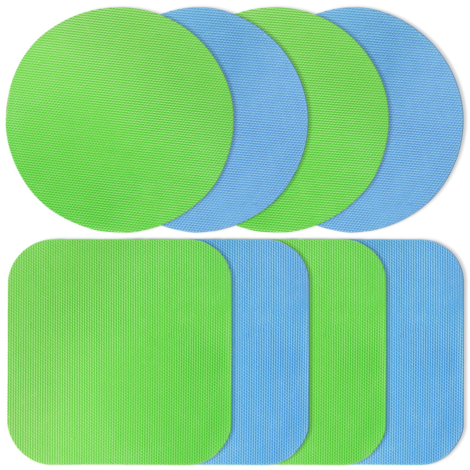 8PCS Jar Gripper Pads, Multifunctional Rubber Jar Opener, Heat Insulation Pad Kitchen Coasters for Elderly Senior Suffering from Weak Hands Arthritis (Light Blue, Green)…