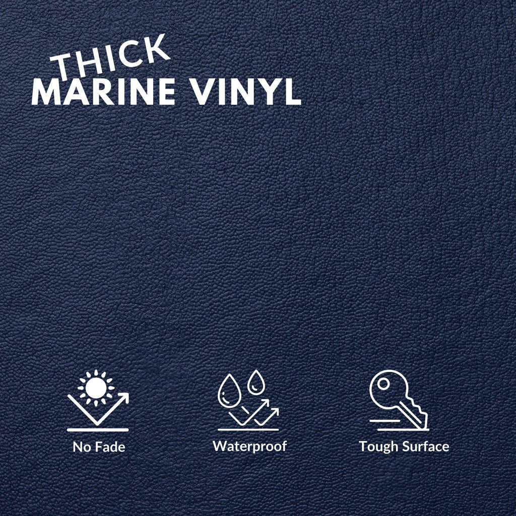 Marine Vinyl Fabric, Upholstery Faux Leather, Outdoor Boat Automotive, DIY and Crafting Pleather - 5 Yard Roll (Navy)