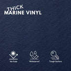 Marine Vinyl Fabric, Upholstery Faux Leather, Outdoor Boat Automotive, DIY and Crafting Pleather - 5 Yard Roll (Navy)