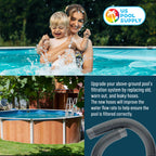 U.S. Pool Supply 1.5" Heavy-Duty Above Ground Pool Hose Replacement Kit - 2 Silver 3 Foot Hoses, 2 Connection Adapters, 4 Clamps - Compatible with Intex Filter Pumps