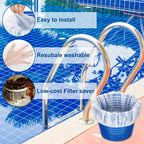 Janmercy 200 Pcs Pool Skimmer Socks Fine Mesh Basket Strainer Screen Liners Savers Clean Debris and Leaves for Inground and Above Ground Pool Filters Baskets Skimmers(White)