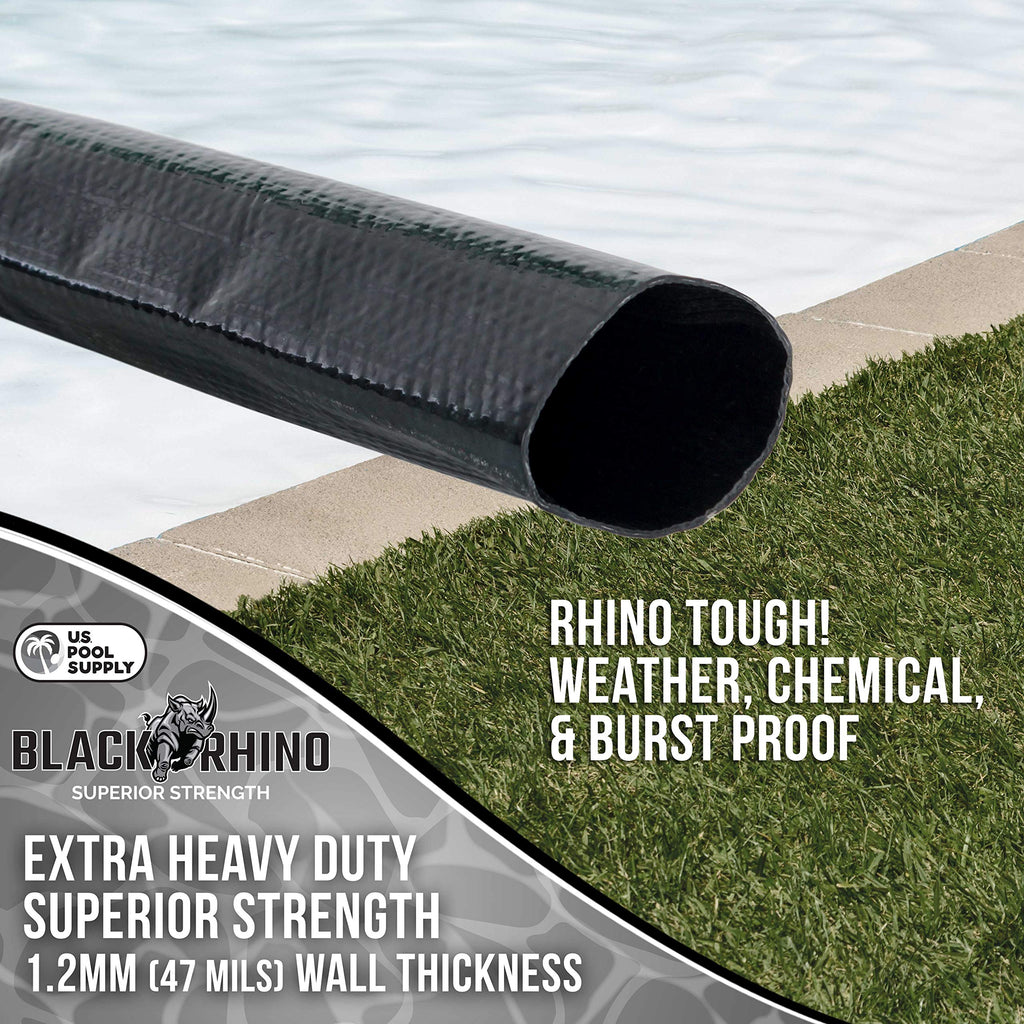 U.S. Pool Supply Pool Backwash Hose 1 1/2 Inch Diameter x 50 Feet - Discharge Hose for Pump, Sand Filter & Sump Pump Hoses - Burst Resistant Lay Flat Drainage Hoses for Inground & Above Ground Pools