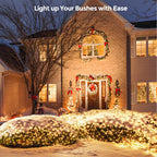 WBao Christmas Net Lights, 200LED 8.4ft x 5.2ft Christmas Bushes Lights with 8 Modes, Timer, End to End Connectable, Waterproof Design for Lawn, Bushes, Trees Outdoor Christmas Decorations, Warm White