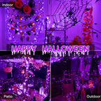 Guhope 66FT 200 LED Halloween Lights, Purple Halloween Lights Outdoor with 8 Lighting Modes, Waterproof Halloween String Lights for Christmas Outdoor Party Yard Garden Decoration