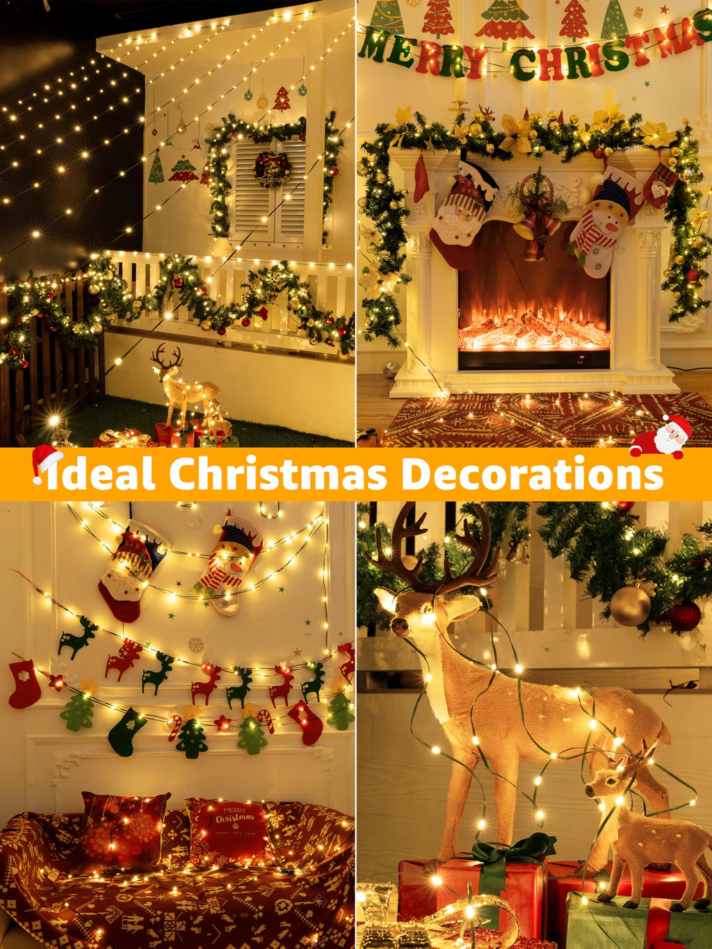 BrightChristmas Christmas Lights 1200 LED 394 FT, Waterproof Outdoor String Lights with Remote and Timer, Christmas Tree Lights with 8 Modes Dimmable, Fairy Lights for Holiday Decor (Warm White)