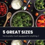 WHYSKO Meal Prep Stainless Steel Mixing Bowls Set, Home, Refrigerator, and Kitchen Food Storage Organizers | Ecofriendly, Reusable, Heavy Duty (Gray)