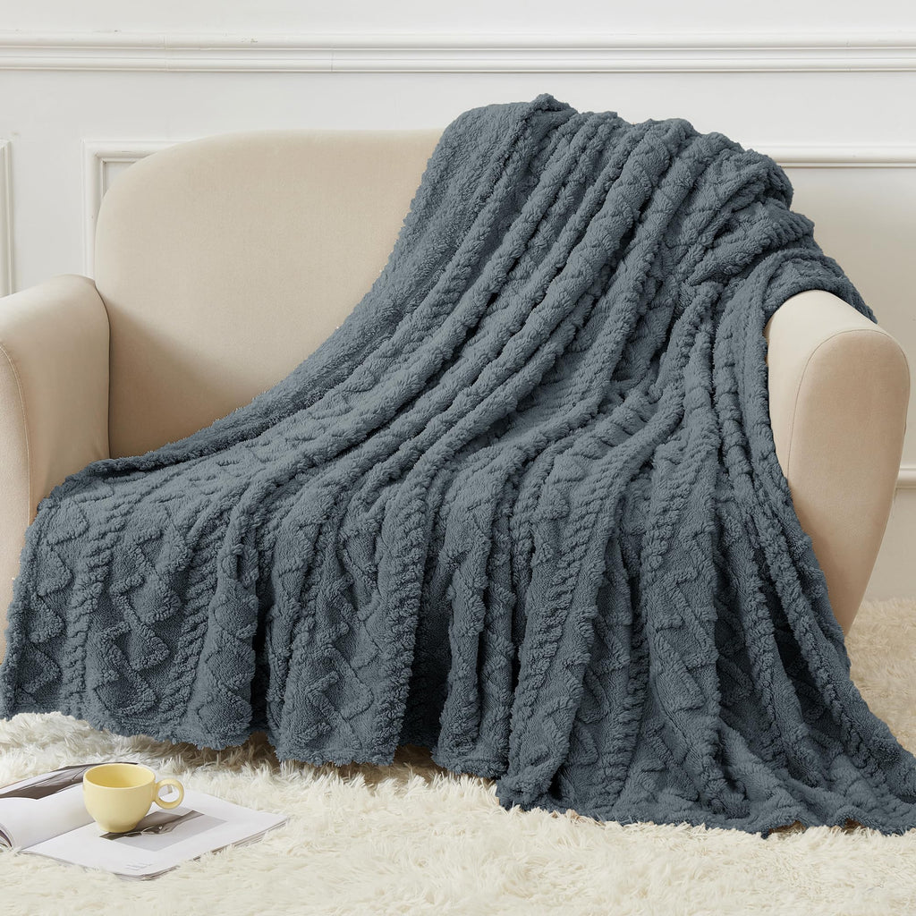 Aganear Fleece Throw Blanket - Cozy Soft Lightweight Fuzzy Throw Blanket for Women Portable Throw Blankets for Couch, Warm Present for Birthday, Christmas, Halloween, Housewarming(50"x60", Gray)