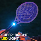 ZAP iT! Electric Fly Swatter Racket & Mosquito Zapper - High Duty 4,000 Volt Electric Bug Zapper Racket - Fly Killer USB Rechargeable Fly Zapper Indoor Safe