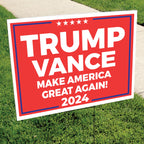 Trump Vance 2024 Make America Great Again Red 18" x 24" Presidential Campaign Yard Sign