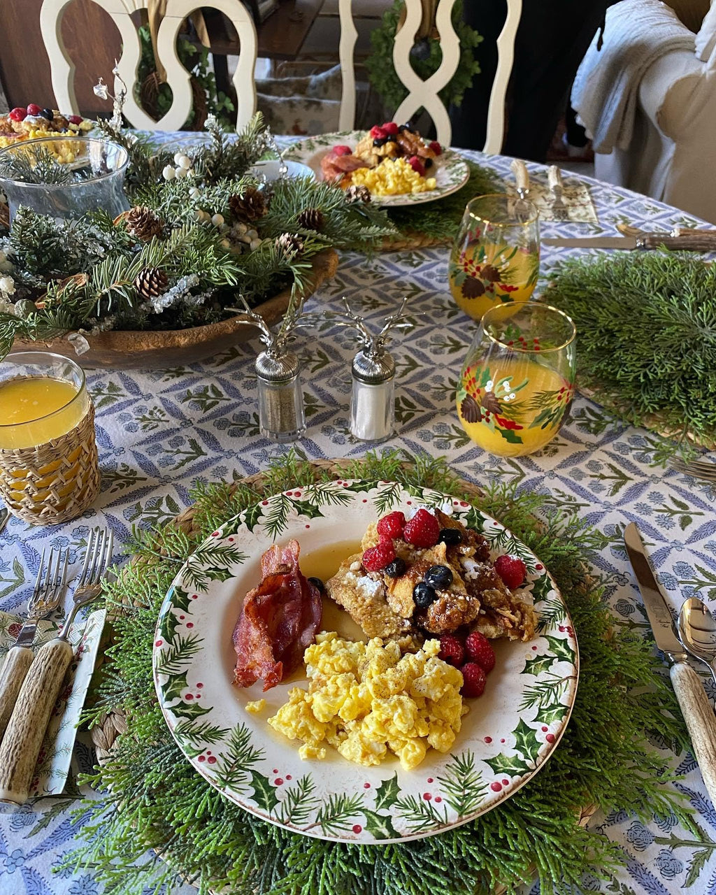 Ridhi Steel Blue 70x108 Inches Rectangle 100% Cotton hand block print tablecloth washable halloween Thanksgiving/Christmas Parties/Wedding Use,fall décor farmhouse dining dinner tablecloth