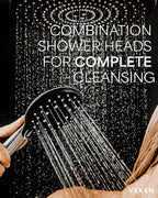 Veken 11.8 Inch Rectangle High Pressure Rain Shower Head Combo with Extension Arm- Wide Showerhead with 5 Handheld Water Spray - Adjustable Dual Showerhead with Anti-Clog Nozzles - Silver Chrome