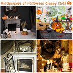Xgunion Halloween Creepy Cloth 6PCS 30×72inch Black Halloween Cloth Decor Halloween Decoration Spooky Creepy Gauze Cloth for Halloween Party Outdoor Indoor Decorations