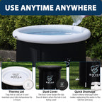 Ice Bath Tub for Athletes with Cover by Brisk Bear - Extra Large Cold Plunge Tub for Recovery - Inflatable Ice Bath Plunge Pool with Digital Timer - Cold Plunge to Soothe Muscles - Black Ice Tub