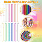 Huskein Bead Necklace, 120PCS Mardi Gras Beads, 33" Colorful Mardi Gras Beads Necklaces, Women Men Party Costume Accessories Parade Throws Bulk Party Favors for Christmas Pirate Carnival