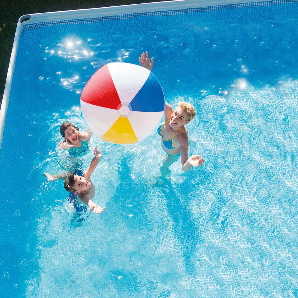 INTEX Ultra XTR 24 ft x 12 ft 52 in Above Ground Pool Set, Rectangular Swimming Pool with Sand Pump, Saltwater System, Maintenance Kit, & Volleyball Game