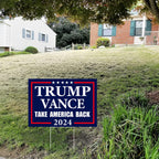Probsin Trump Vance 2024 Yard Sign 12" x 17" Double Sided Blue Take America Back Voted for President Trump Vice President JD Vance Outdoor Decorations for Lawn, Garden, Window, Party Supplies