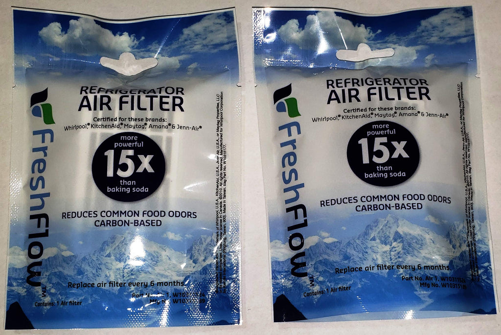 Fresh Flow W10311524 Air Filter Cartridge for Whirlpool Refrigerator's 2-Pack